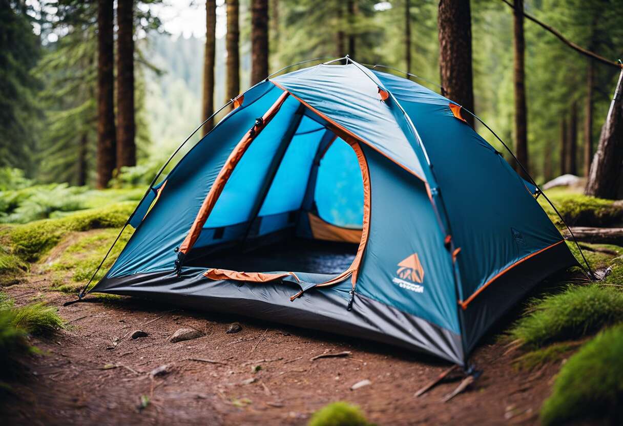 Positionnement et ajustement sécurisé de la tente sur le sac