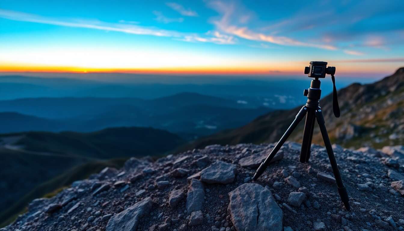 Tr&eacute;pied l&eacute;ger et compact