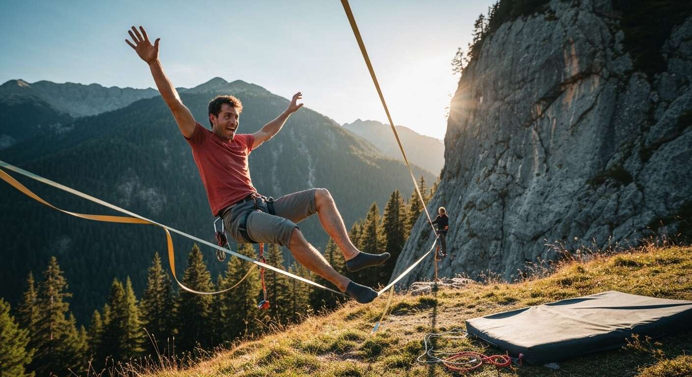 Introduction &agrave; la slackline et &agrave; l'escalade : une combinaison gagnante