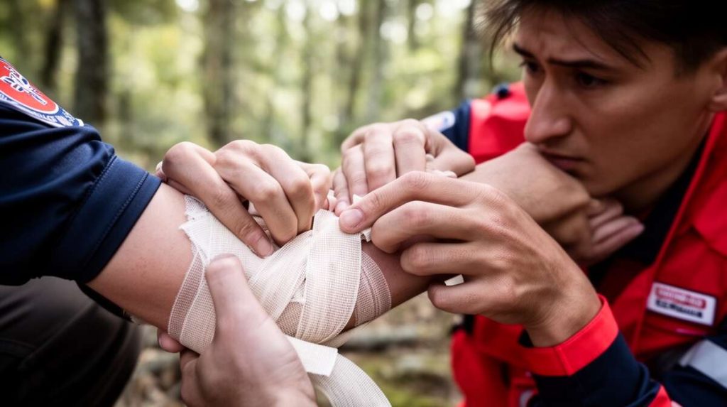 Immobilisation d'urgence : techniques de bandage pour fractures