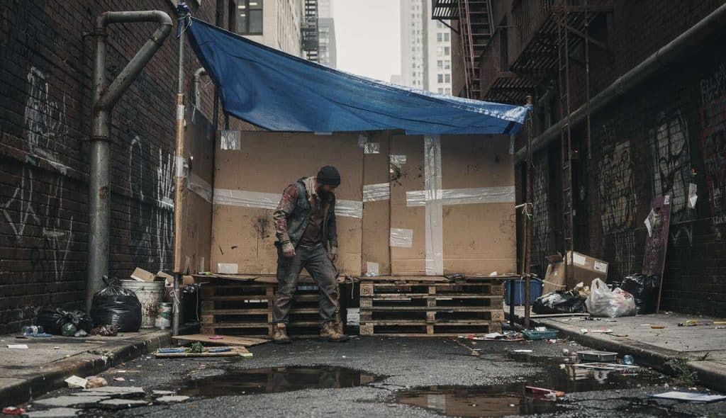 Survivalisme urbain : improviser un abri discret en ville