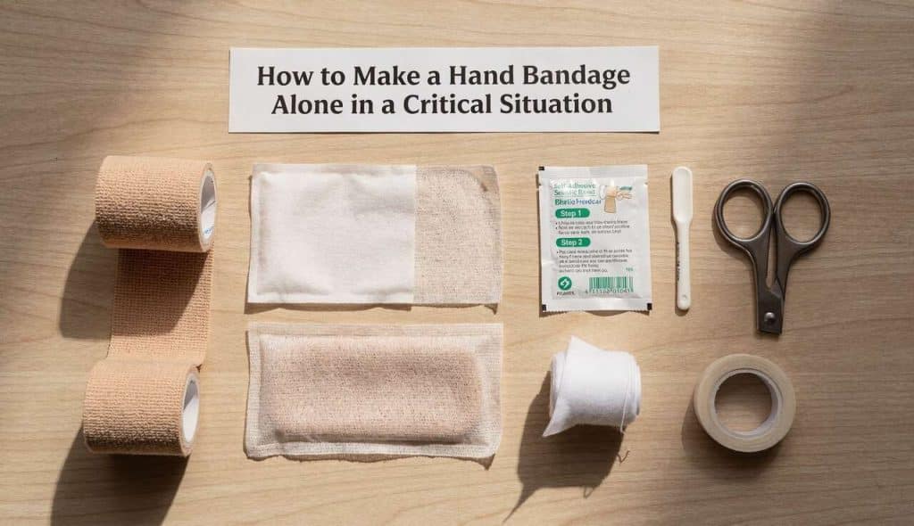 Astuces pour un bandage main seul en situation critique